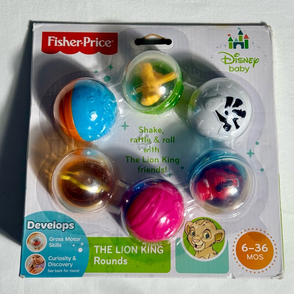 New Fisher-Price The Lion King Rounds Disney Baby Rattles Roll Simba Pumba Zazu